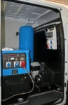 A compressor and a generator in a van